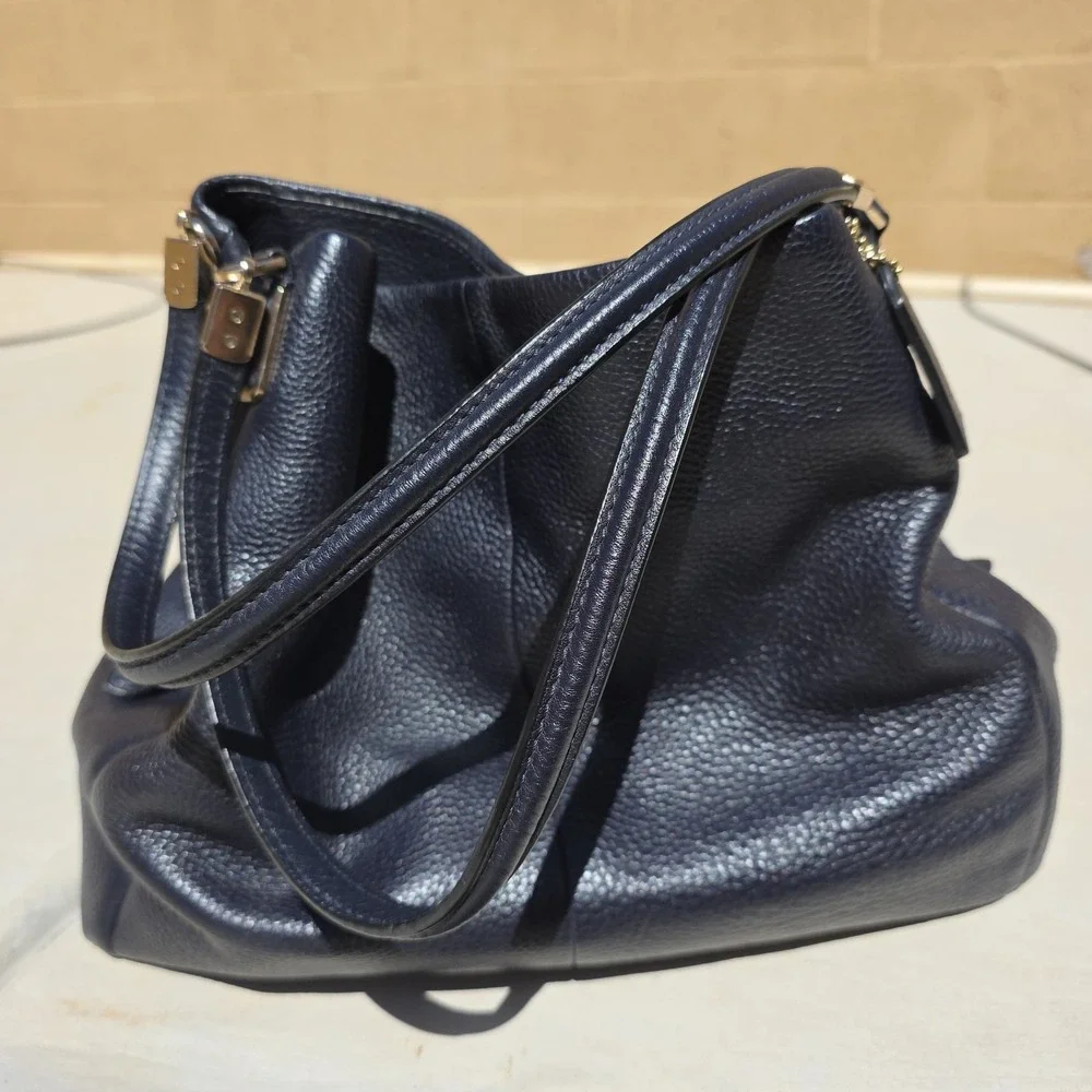 Coach Phoebe Madison Boho Leather Shoulder Bag Hobo Dark Midnight Navy F34495
